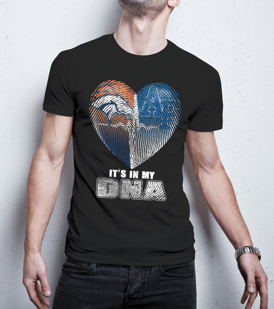 It's In My Dna Broncos Air Force Heart Fingerprint T-Shirt