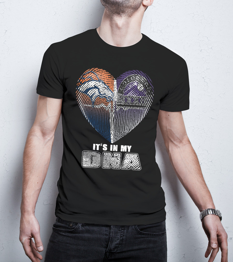 It's In My Dna Broncos Rockies Heart T-Shirt