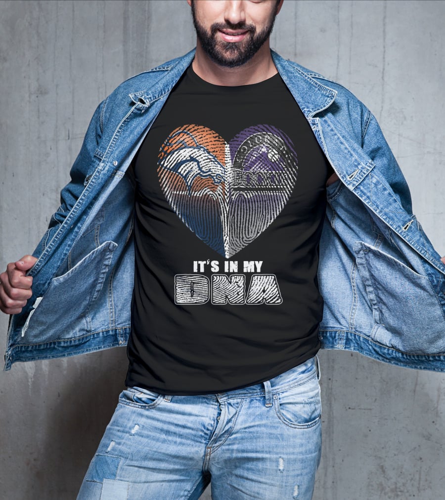 It's In My Dna Broncos Rockies Heart T-Shirt
