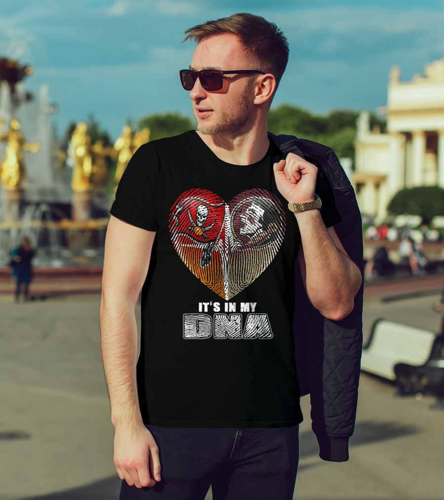 It's In My Dna Buccaneers Seminoles Heart T-Shirt