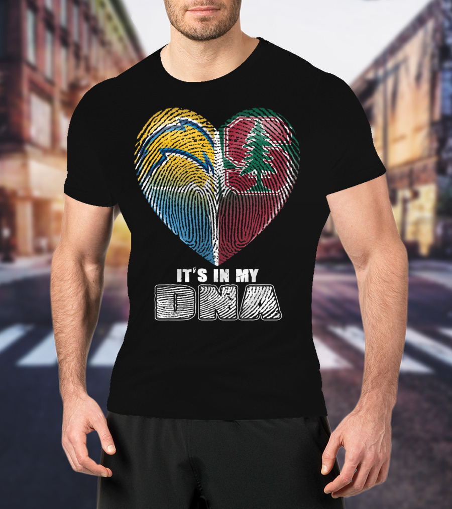 It's In My Dna Chargers Stanford Heart T-Shirt
