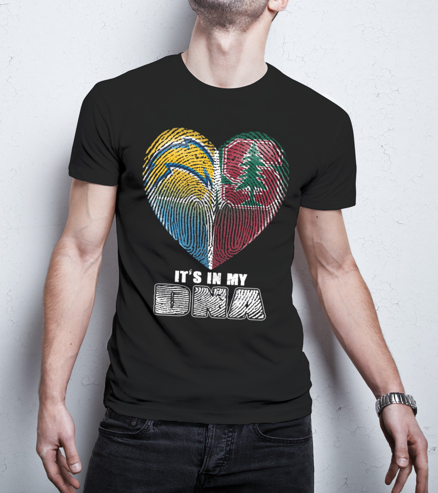 It's In My Dna Chargers Stanford Heart T-Shirt