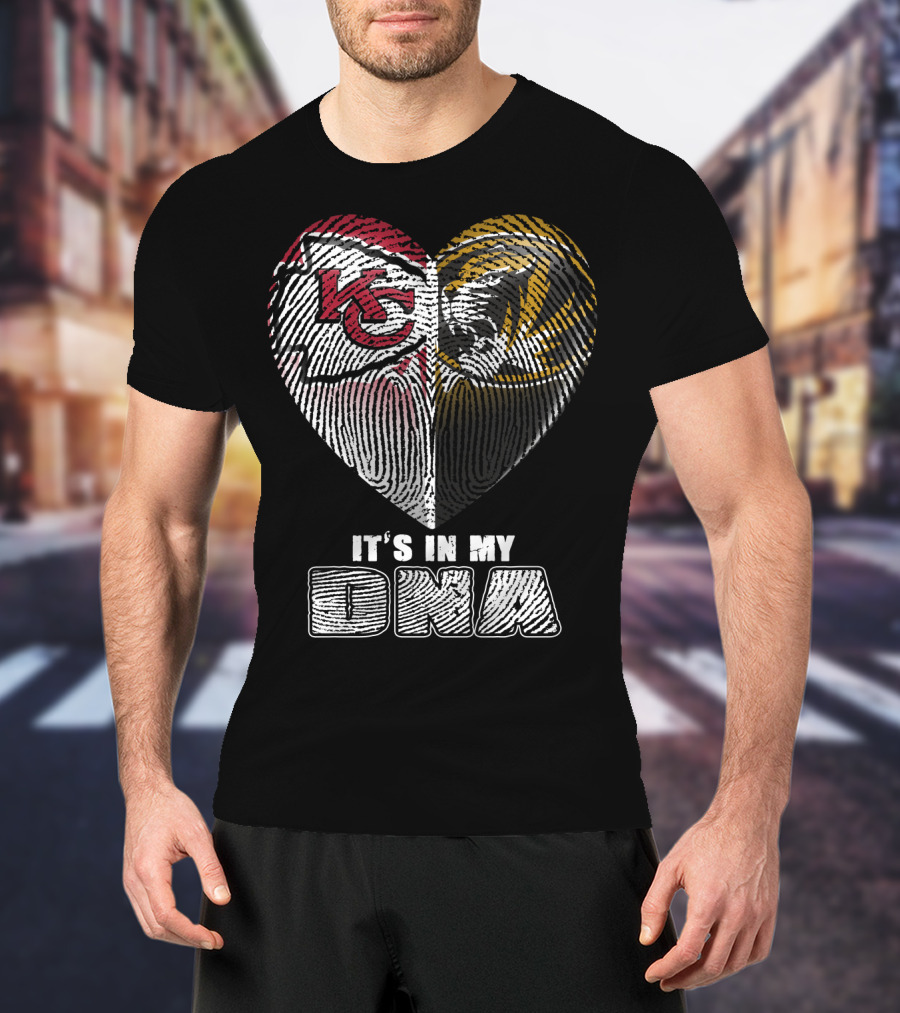 It's In My Dna Kc Chiefs Heartprint Tigers Fan Pride T-Shirt