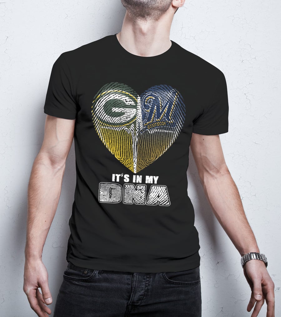 Green Bay Packers Milwaukee Brewers It's In My Dna T-Shirt