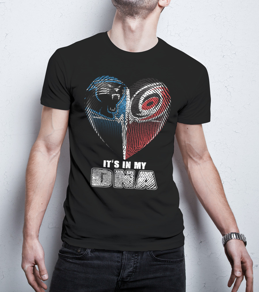 Carolina Panthers And Hurricanes It's In My Dna Heartprint T-Shirt