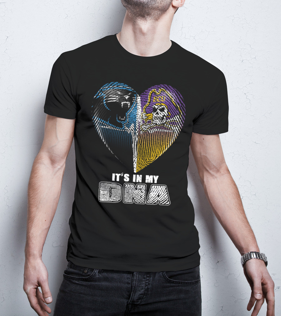 It's In My Dna Panthers Pirates Heart T-Shirt