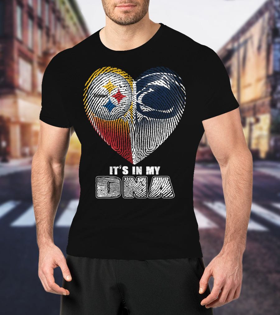 It's In My Dna Steelers Penn State Heart Fingerprint T-Shirt