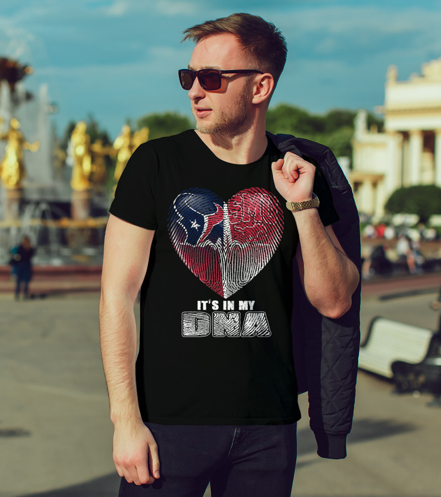 Houston Texans And Smu Heart It's In My Dna T-Shirt
