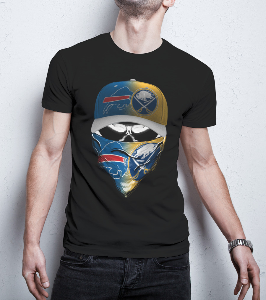 Buffalo Sabres Skull With Hat And Bandana T-Shirt