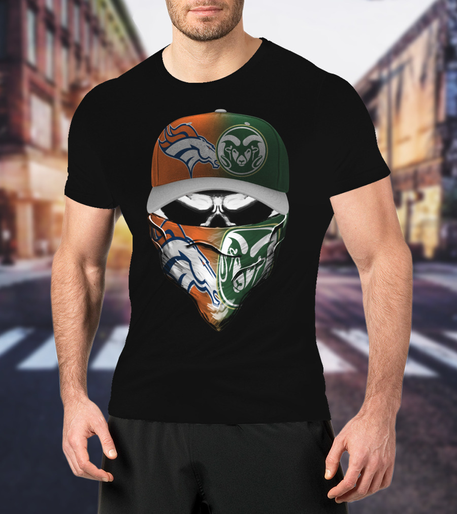 Denver Broncos Colorado State Rams Fusion Mask T-Shirt