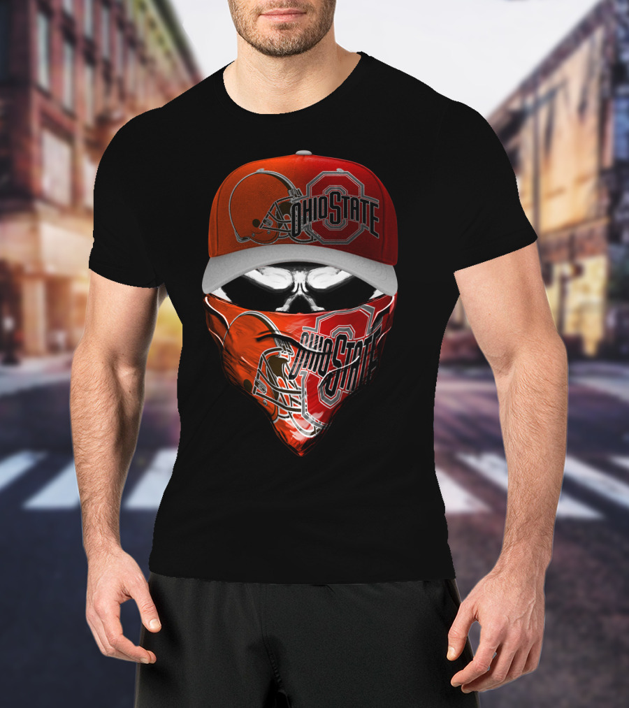 Ohio State Skum 023 Browns Fan Mask Hat T-Shirt