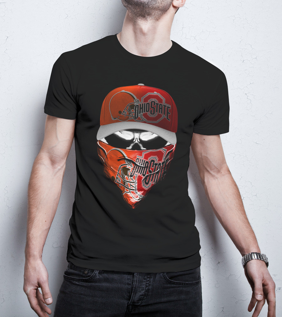 Ohio State Skum 023 Browns Fan Mask Hat T-Shirt