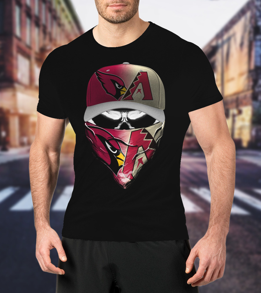 Arizona Cardinals Diamondbacks Mask Cap Combo T-Shirt