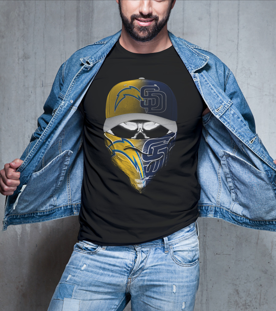 Chargers Padres Skum 033 Cap And Bandana Combo T-Shirt