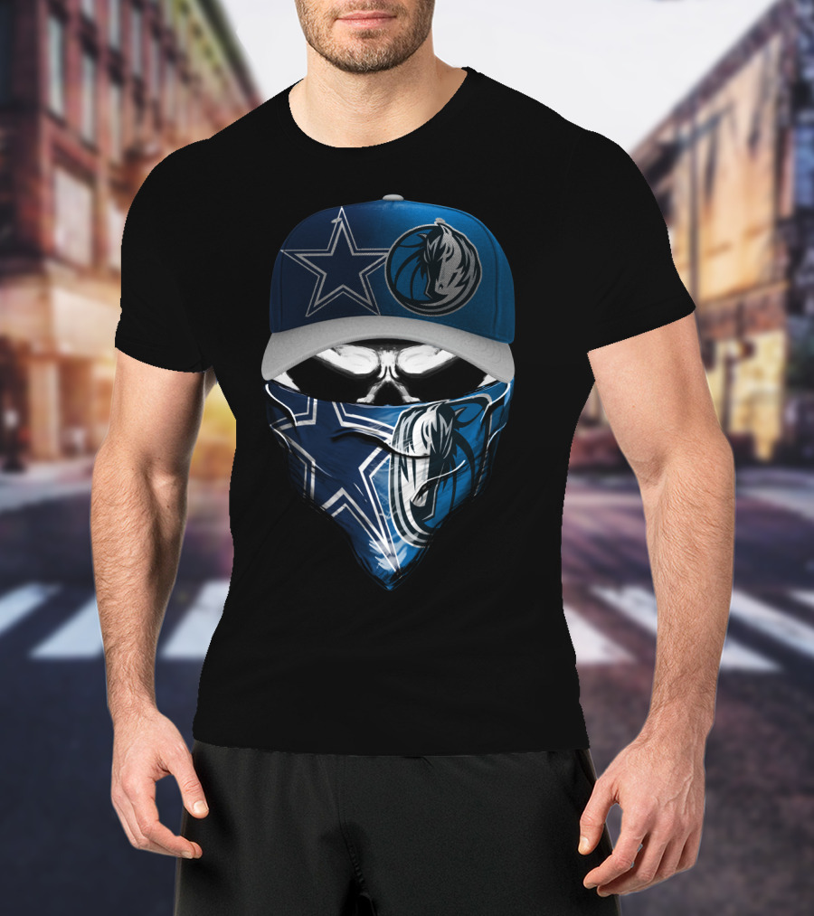 Dallas Cowboys Mavericks Skull Mask Fusion T-Shirt