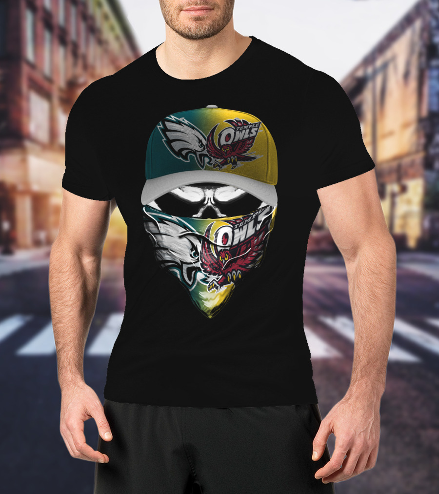 Eagles Temple Owls Skull Mask Fan Gear T-Shirt