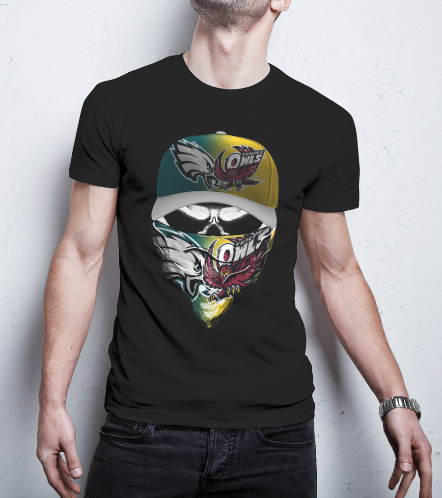 Eagles Temple Owls Skull Mask Fan Gear T-Shirt