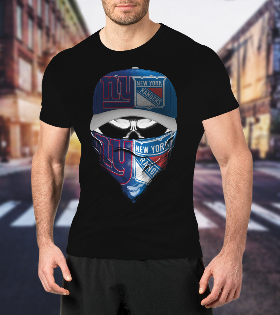 Ny Giants Rangers Skull Bandana Skum 065 T-Shirt