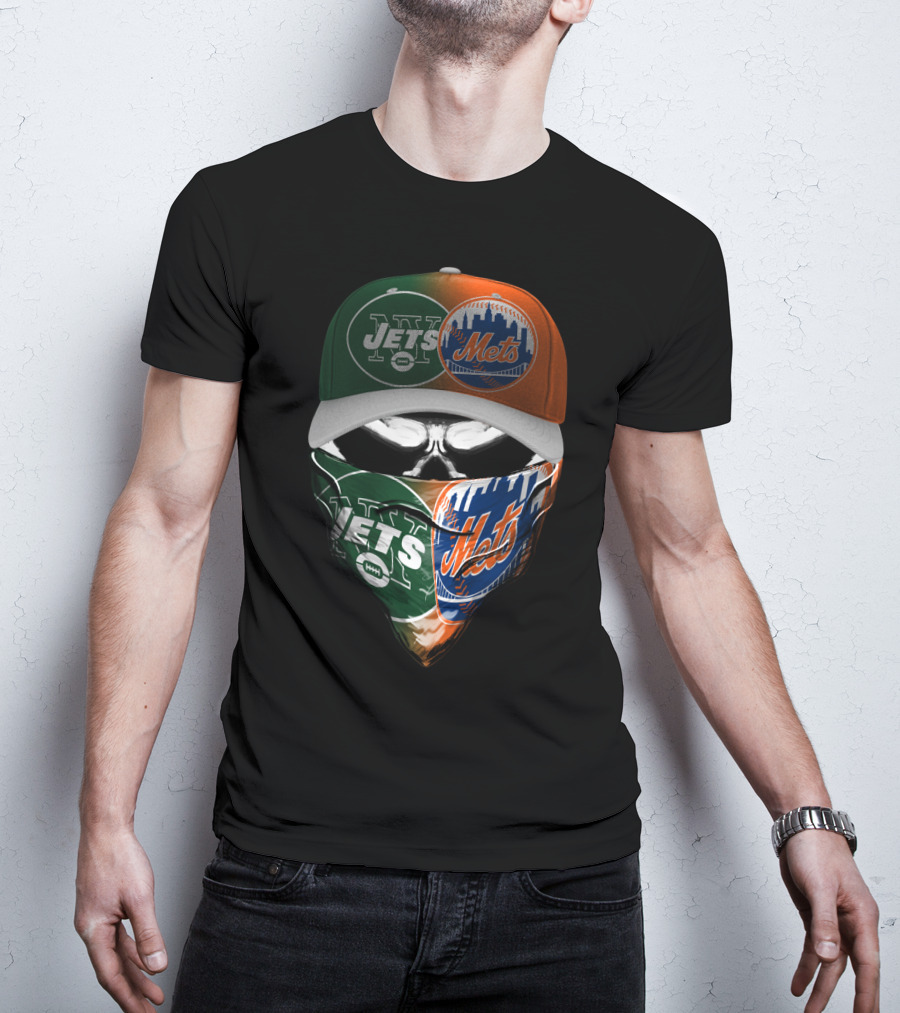 Ny Jets Ny Mets Skull Face 069 T-Shirt