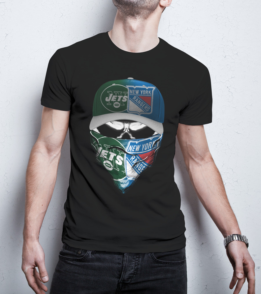 Ny Jets Rangers Skull Mask 070 T-Shirt