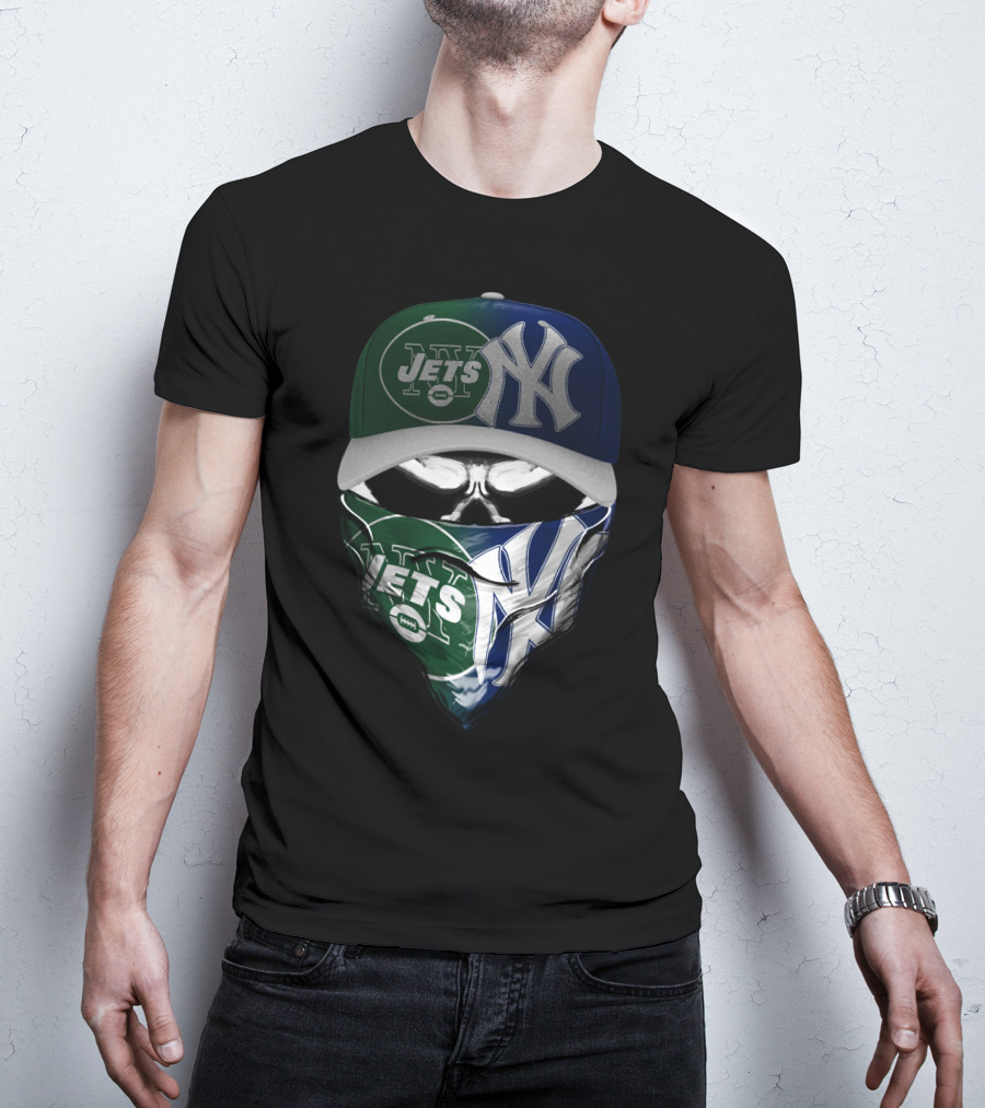 New York Jets Yankees Skull Mask T-Shirt
