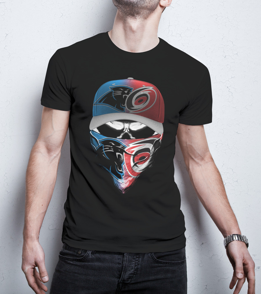 Carolina Panthers Hurricanes Dual Face Mask Hat Design 081 T-Shirt