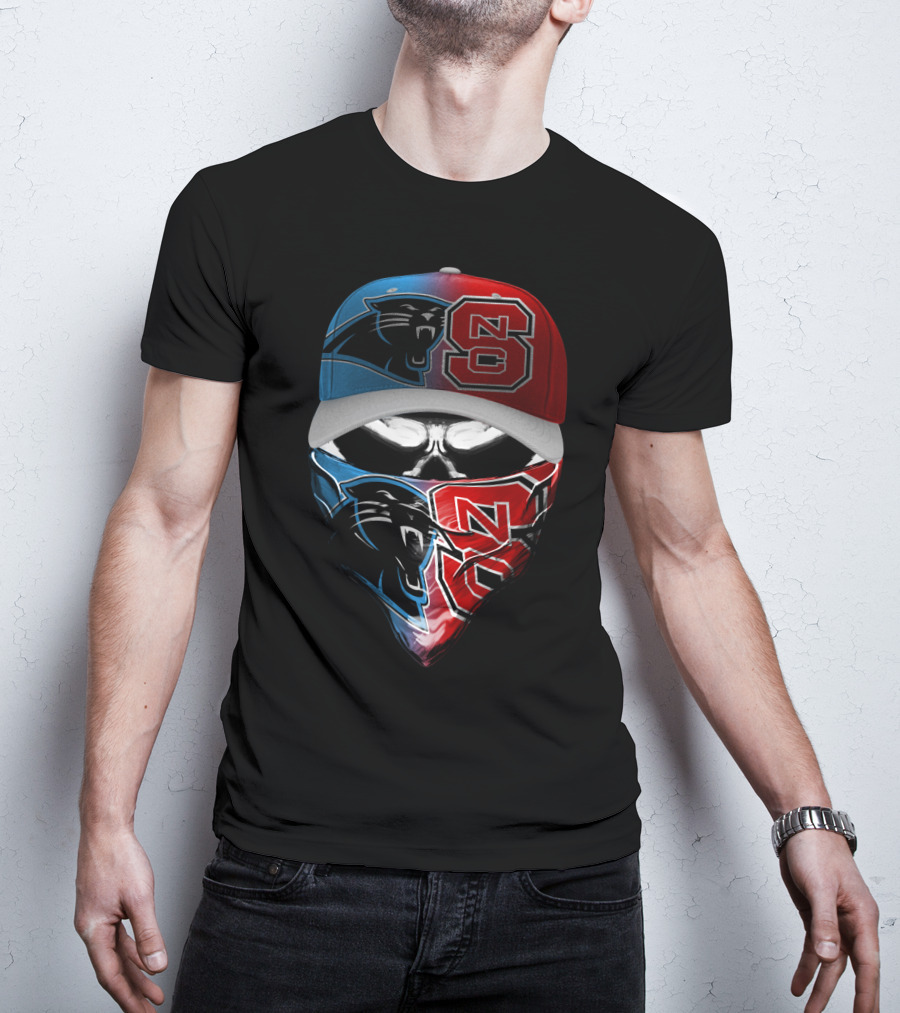 Carolina Panthers Nc State Wolfpack Skull Mask T-Shirt