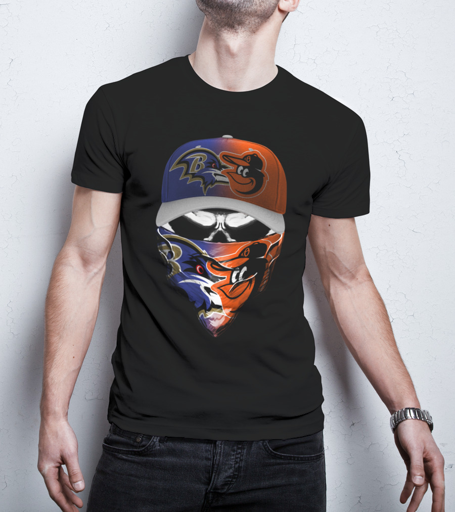 Ravens Orioles Crossover Mask And Cap T-Shirt