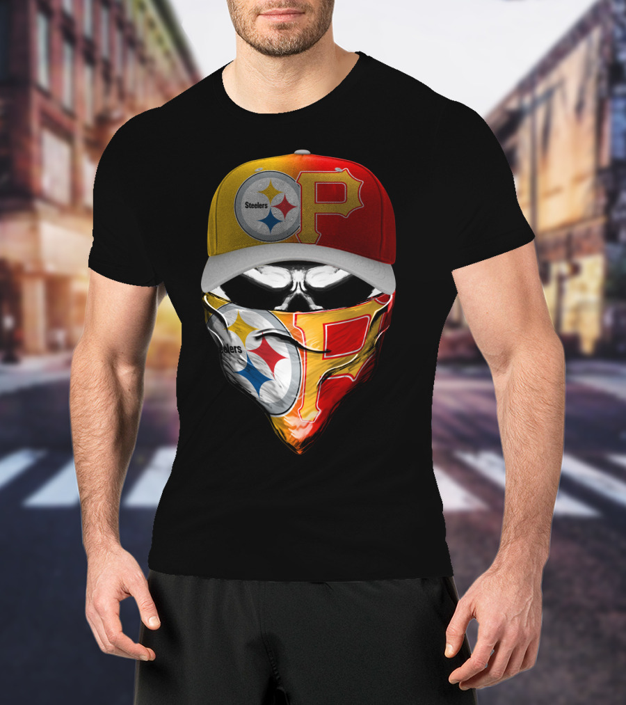 Steelers Pirates Crossover Baseball Cap Bandana Combo T-Shirt