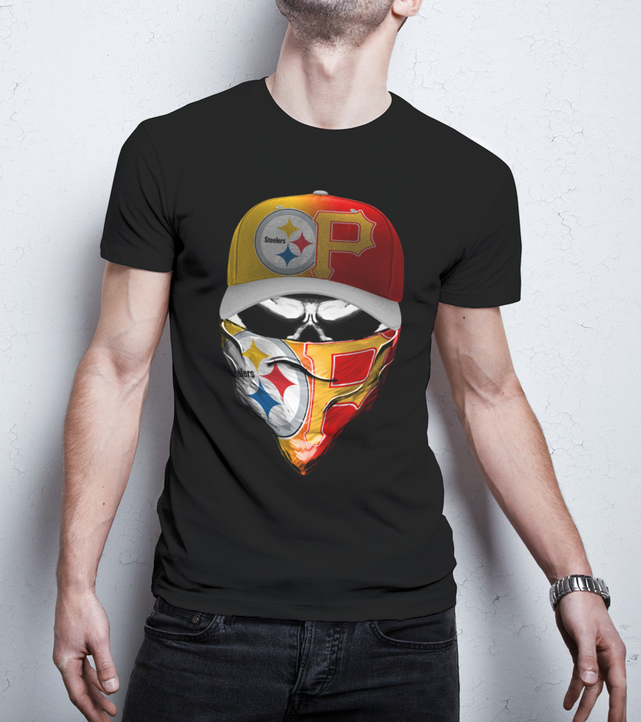 Steelers Pirates Crossover Baseball Cap Bandana Combo T-Shirt