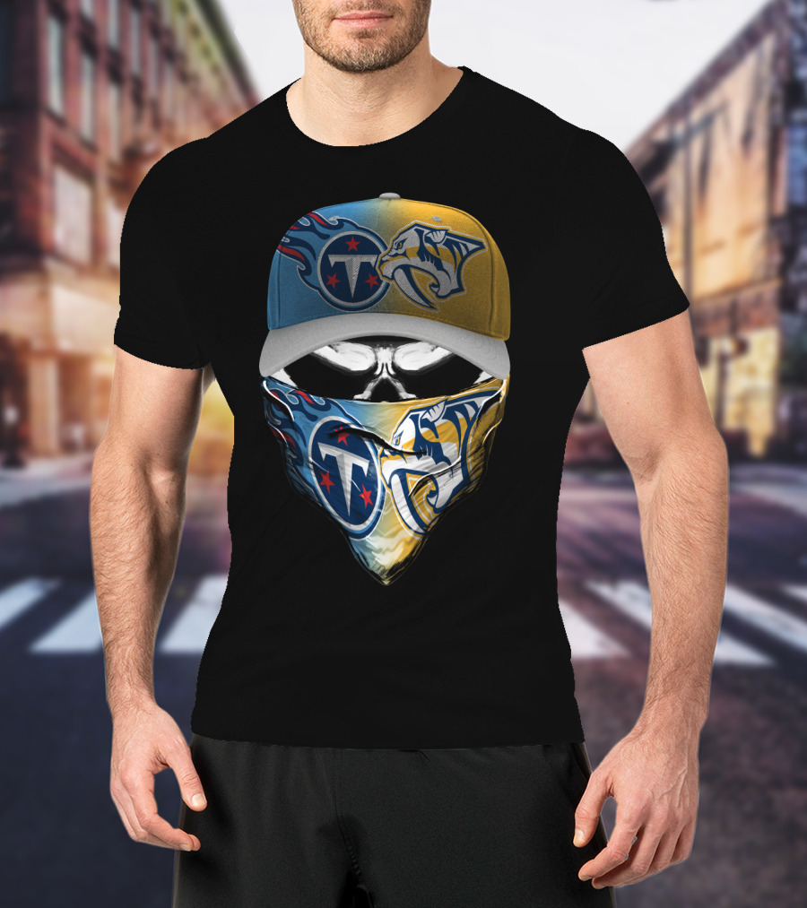 Tennessee Titans Nashville Predators Sports Fanatic Bandana Cap T-Shirt