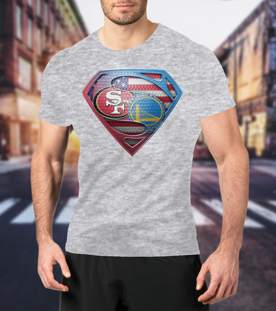 San Francisco 49ers Golden State Warriors American Flag T-Shirt