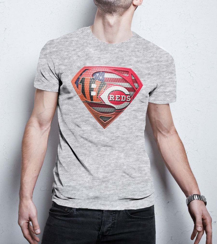 Bengals Reds American Flag Super Symbol T-Shirt