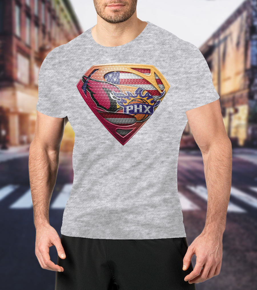 Superman Phx Suns Basketball Shield T-Shirt