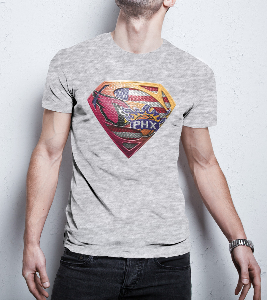 Superman Phx Suns Basketball Shield T-Shirt