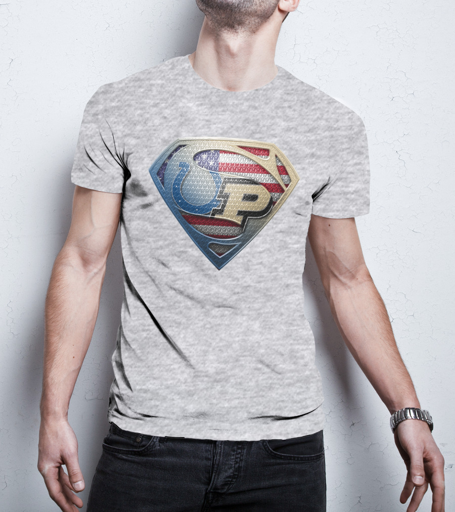 Colts Superman Purdue American Flag T-Shirt
