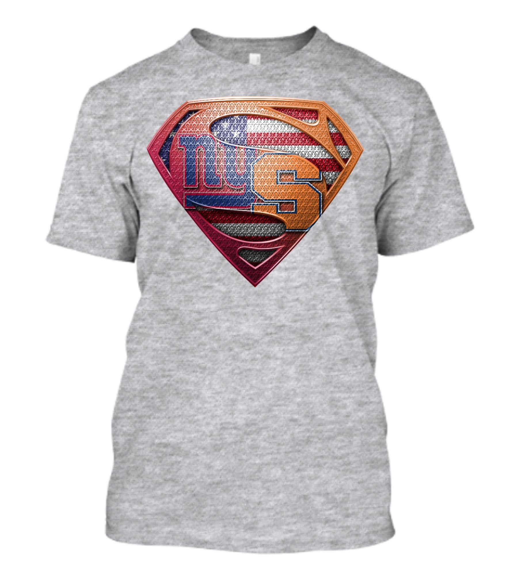 Ny Giants And Syracuse Super Shield American Flag T-Shirt