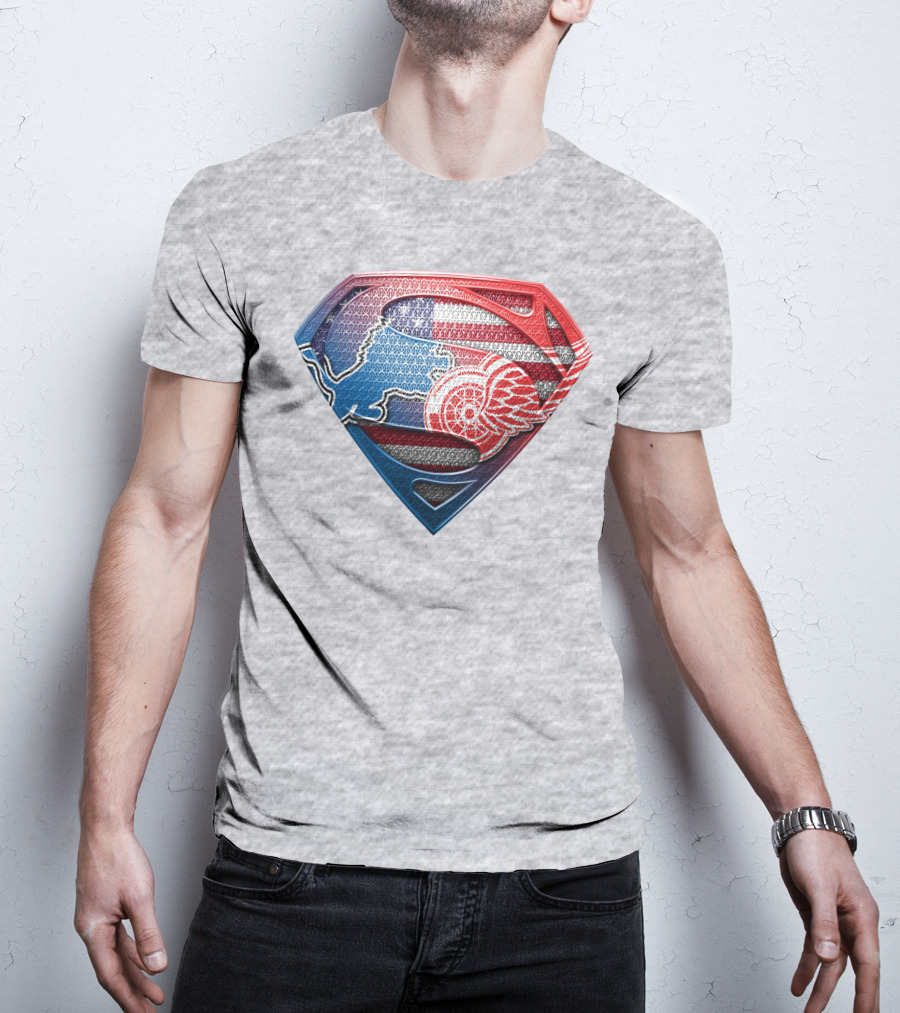 Superman Detroit Red Wings Logo Shield 074 T-Shirt