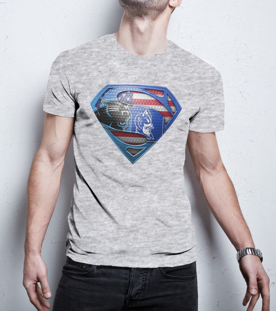 Super Carolina Panthers Duke Blue Devils American Flag T-Shirt
