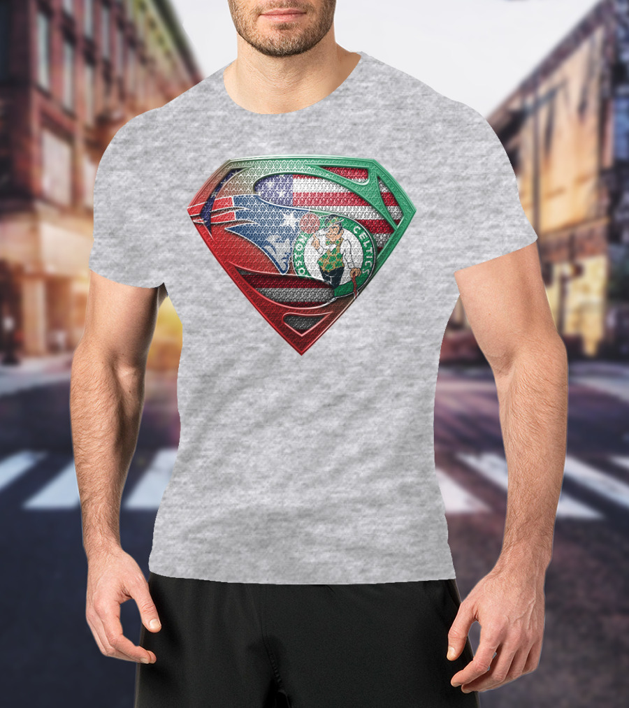 Superman Boston Celtics American Flag T-Shirt