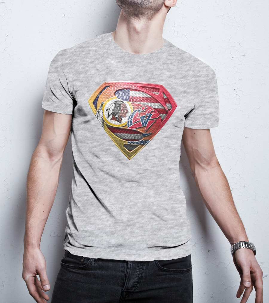 Superman Washington Redskins Wizards Nfl Nba Mix Superhero T-Shirt