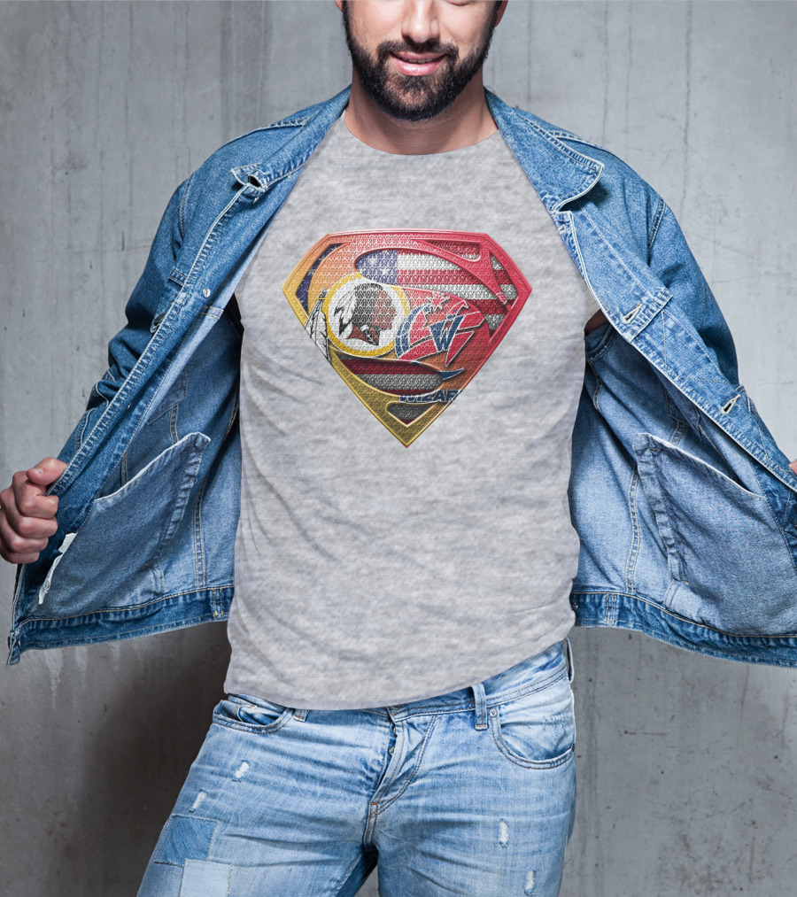 Superman Washington Redskins Wizards Nfl Nba Mix Superhero T-Shirt