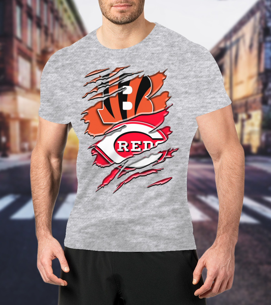 Bengals Reds Ripped Claw T-Shirt