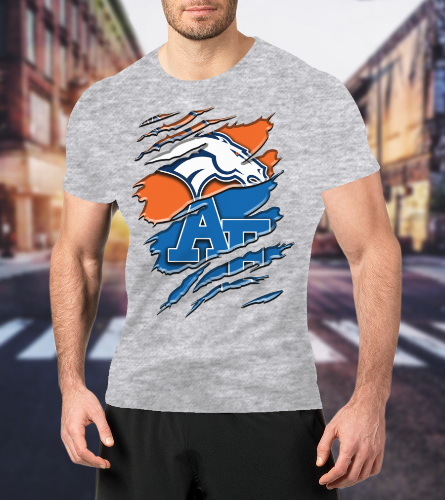 Denver Broncos And Air Force Falcons Logo Mashup Rah 015 T-Shirt