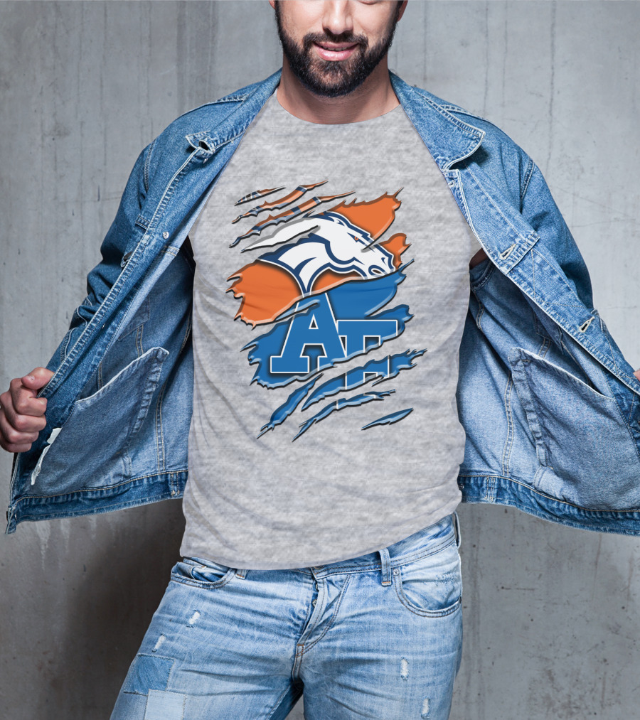 Denver Broncos And Air Force Falcons Logo Mashup Rah 015 T-Shirt
