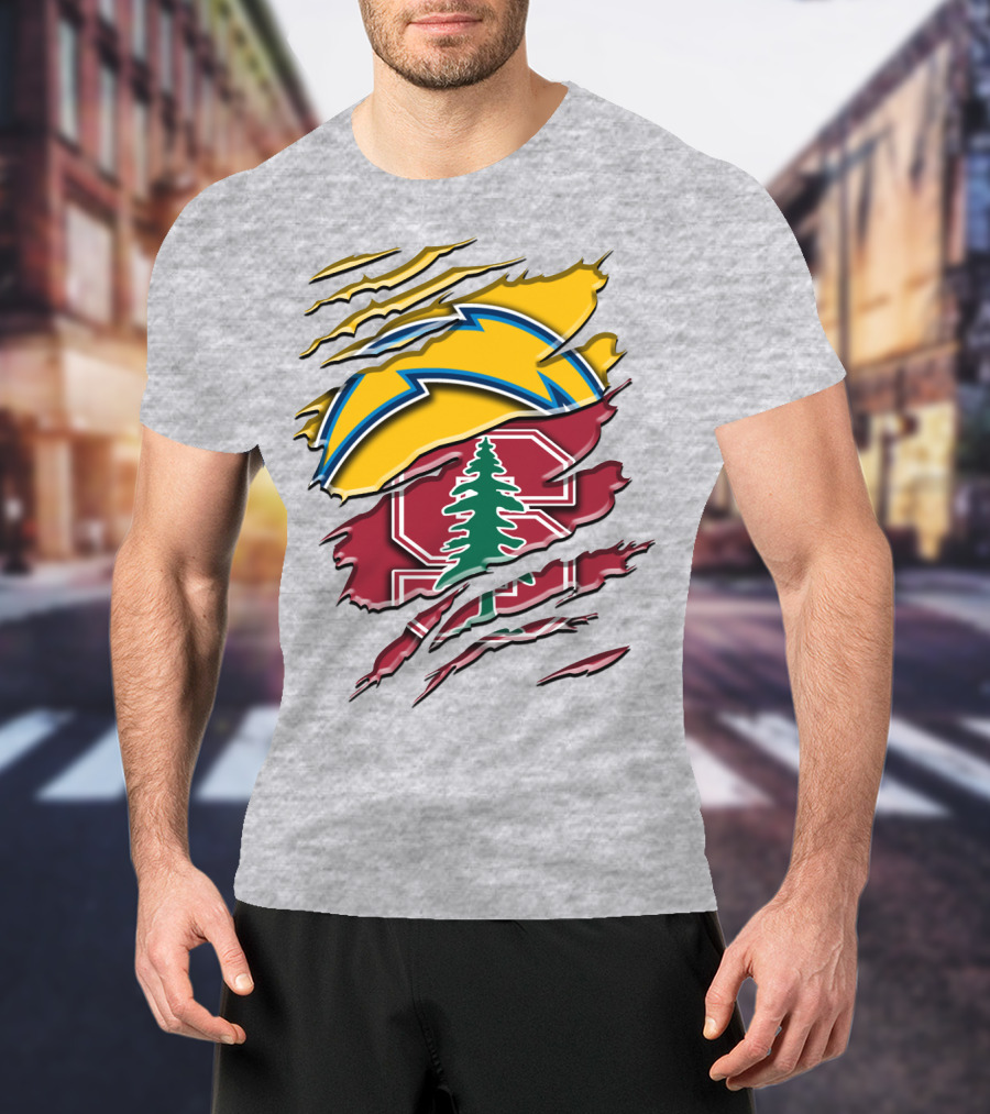 Los Angeles Chargers And Stanford Cardinal Rah 034 T-Shirt