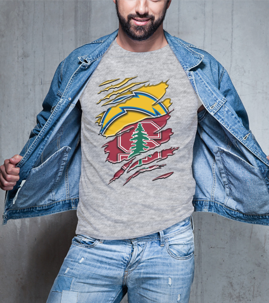 Los Angeles Chargers And Stanford Cardinal Rah 034 T-Shirt