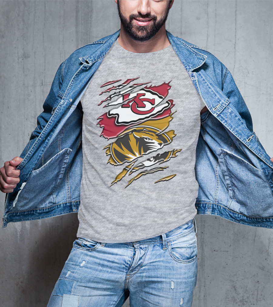 Kansas City Chiefs And Missouri Tigers Claw Logo Rah 039 T-Shirt