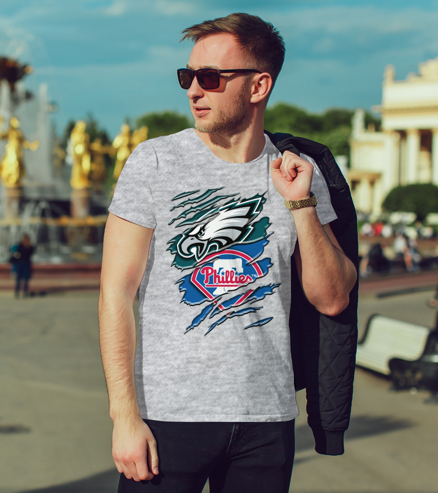 Philadelphia Eagles Phillies Logo Mashup T-Shirt