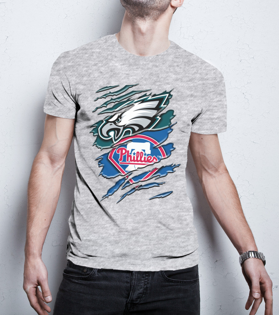 Philadelphia Eagles Phillies Logo Mashup T-Shirt